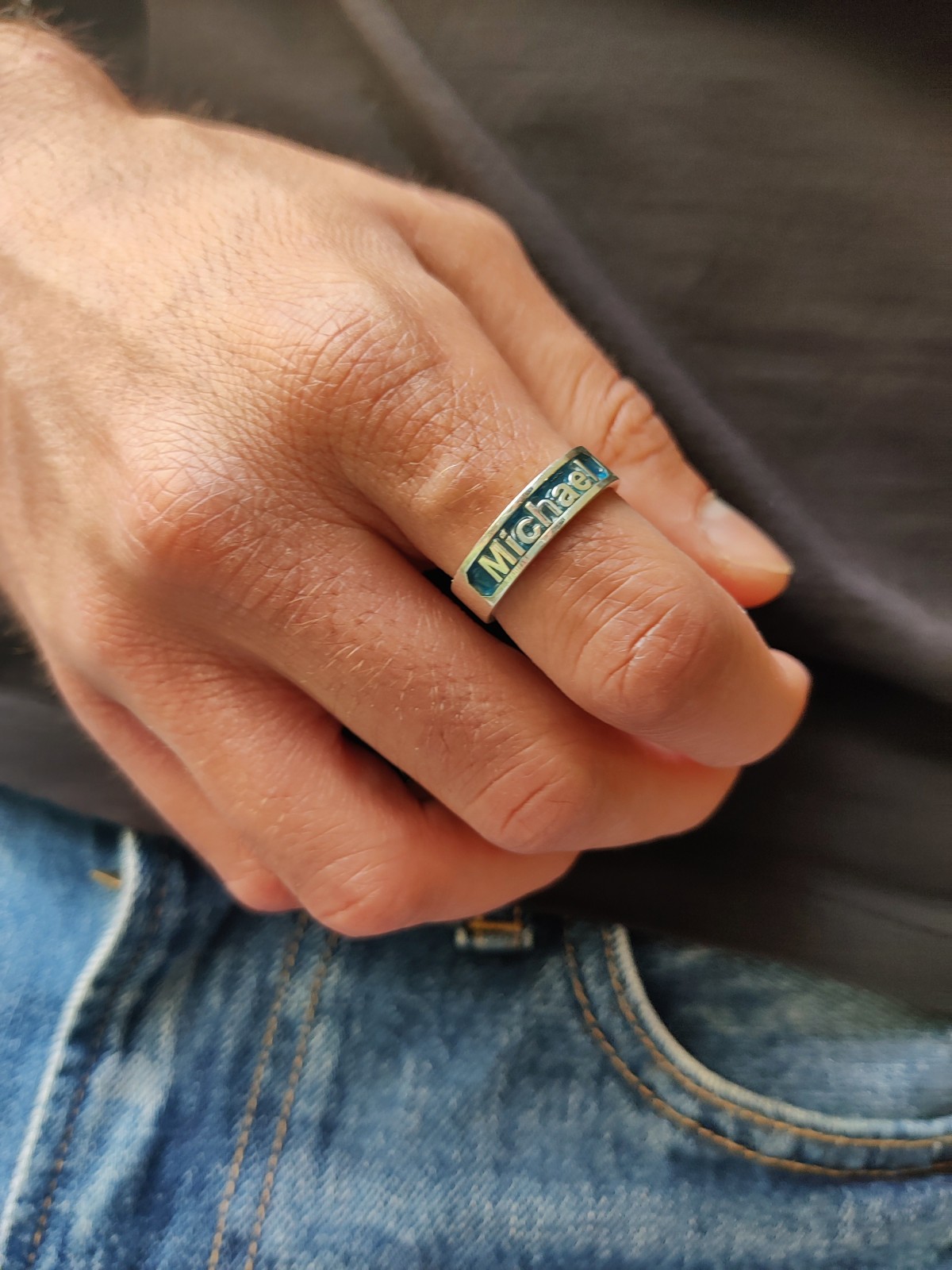 Bague en or avec nom personnalisé émaillé audacieuse, cadeaux Tu B'Av, Judaica israélienne