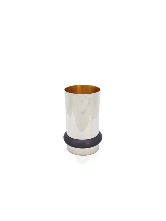 Coupe de Kiddouche en argent sterling avec aluminium coloré, Cu de Kiddouche moderne