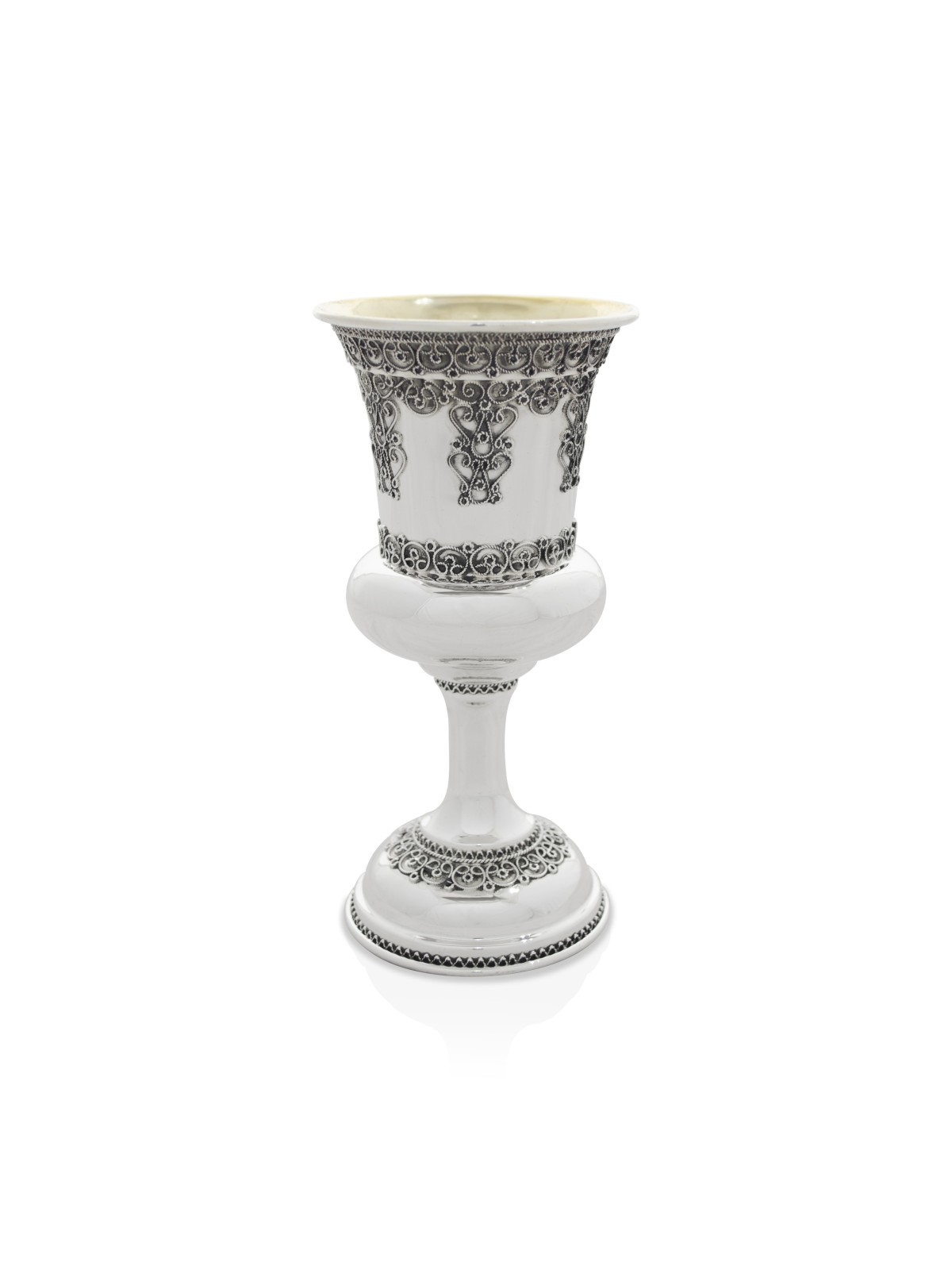 Grande tasse de Kiddush en filigrane yéménite avec assiette, cadeaux de Pâque,