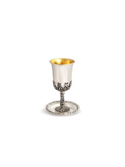 XL Sterling Silver Filigree Kiddush Cup , Cadeaux de Pâque , Jud israélien
