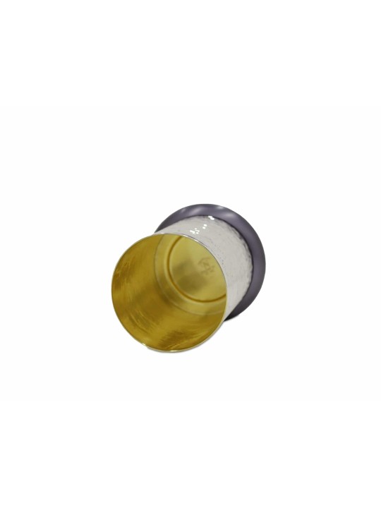 Coupe de Kiddush martelée avec anneau coloré unique, coupes de Kiddush modernes,