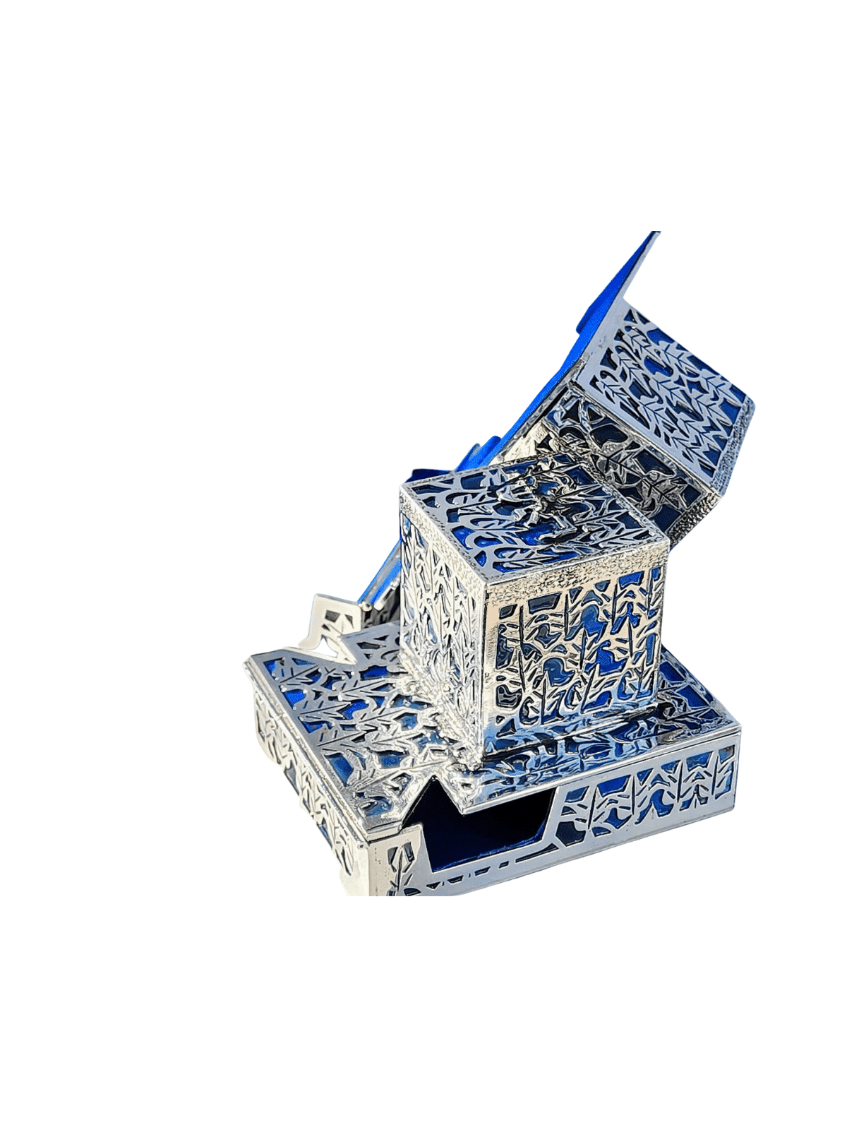Unique Personalized Tefillin Covers with Blue Enam , Tefillin and Tefi