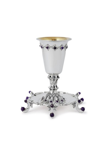 Nature Inspired 925 Sterling Silver Wine Cup , Passover Gifts , Israel