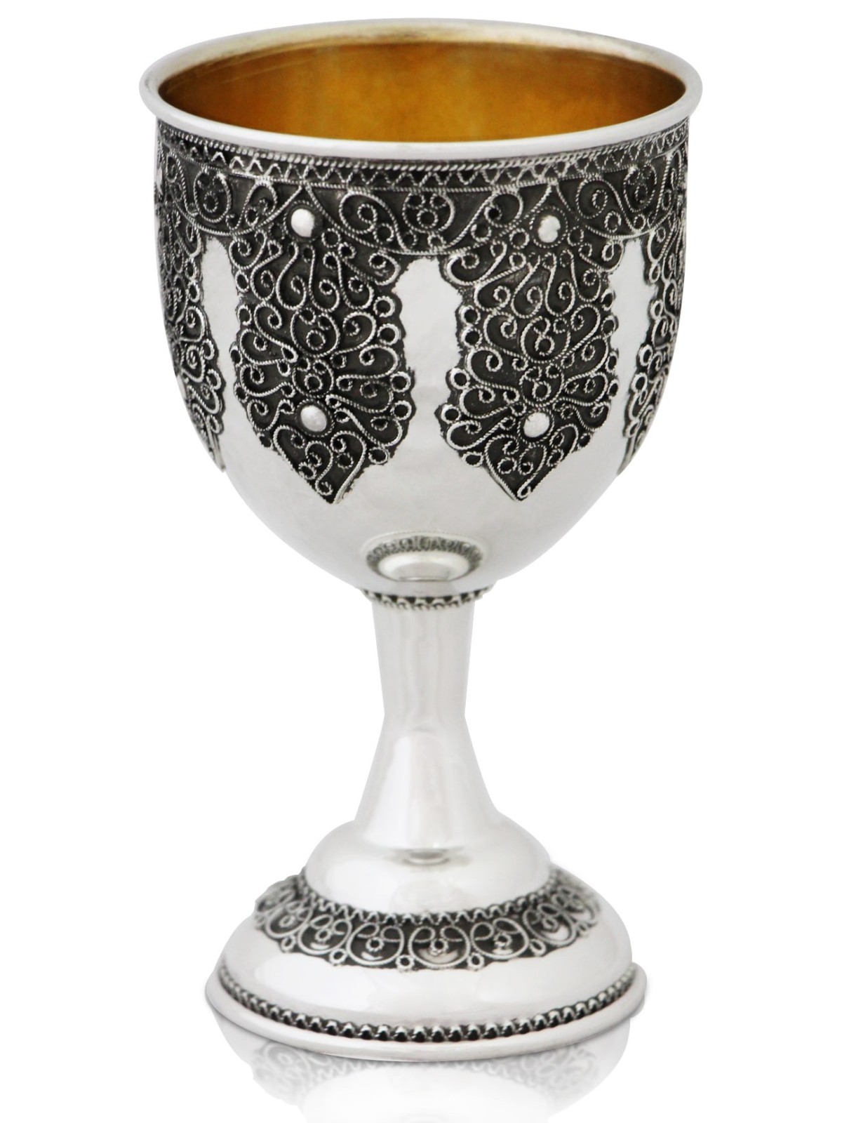 Filigrane traditionnel de coupe de Kiddush en argent sterling, cadeaux de Pâque, est
