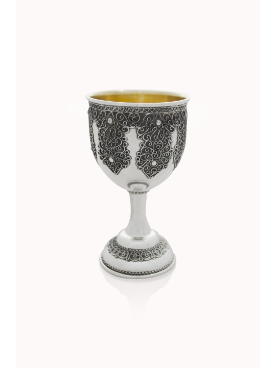 Filigrane traditionnel de coupe de Kiddush en argent sterling, cadeaux de Pâque, est