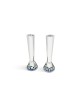 Tall Sterling Silver Jerusalem Candlesticks with C , Passover Gifts ,