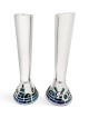 Tall Sterling Silver Jerusalem Candlesticks with C , Passover Gifts ,