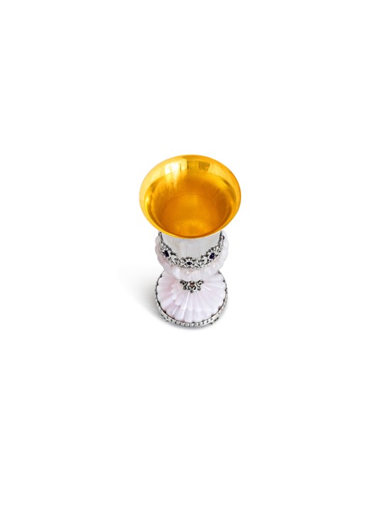 Kiddouch serti de pierres d'onyx rose et d'améthyste, cadeaux de Pâque, Israël
