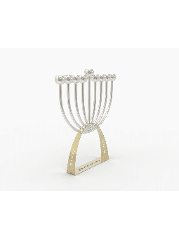 Hanuk circulaire moderne personnalisé en argent sterling, Hanukkah moderne M