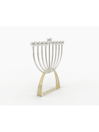 Hanuk circulaire moderne personnalisé en argent sterling, Hanukkah moderne M