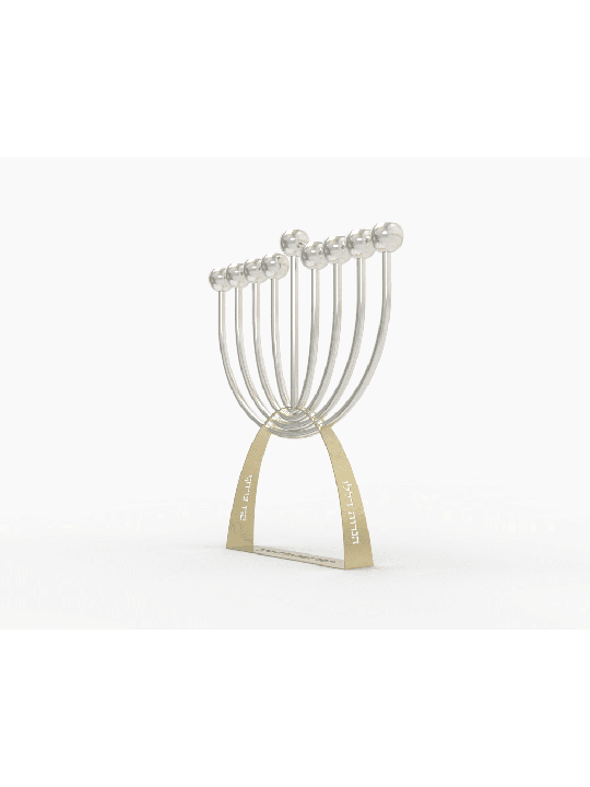 Hanuk circulaire moderne personnalisé en argent sterling, Hanukkah moderne M