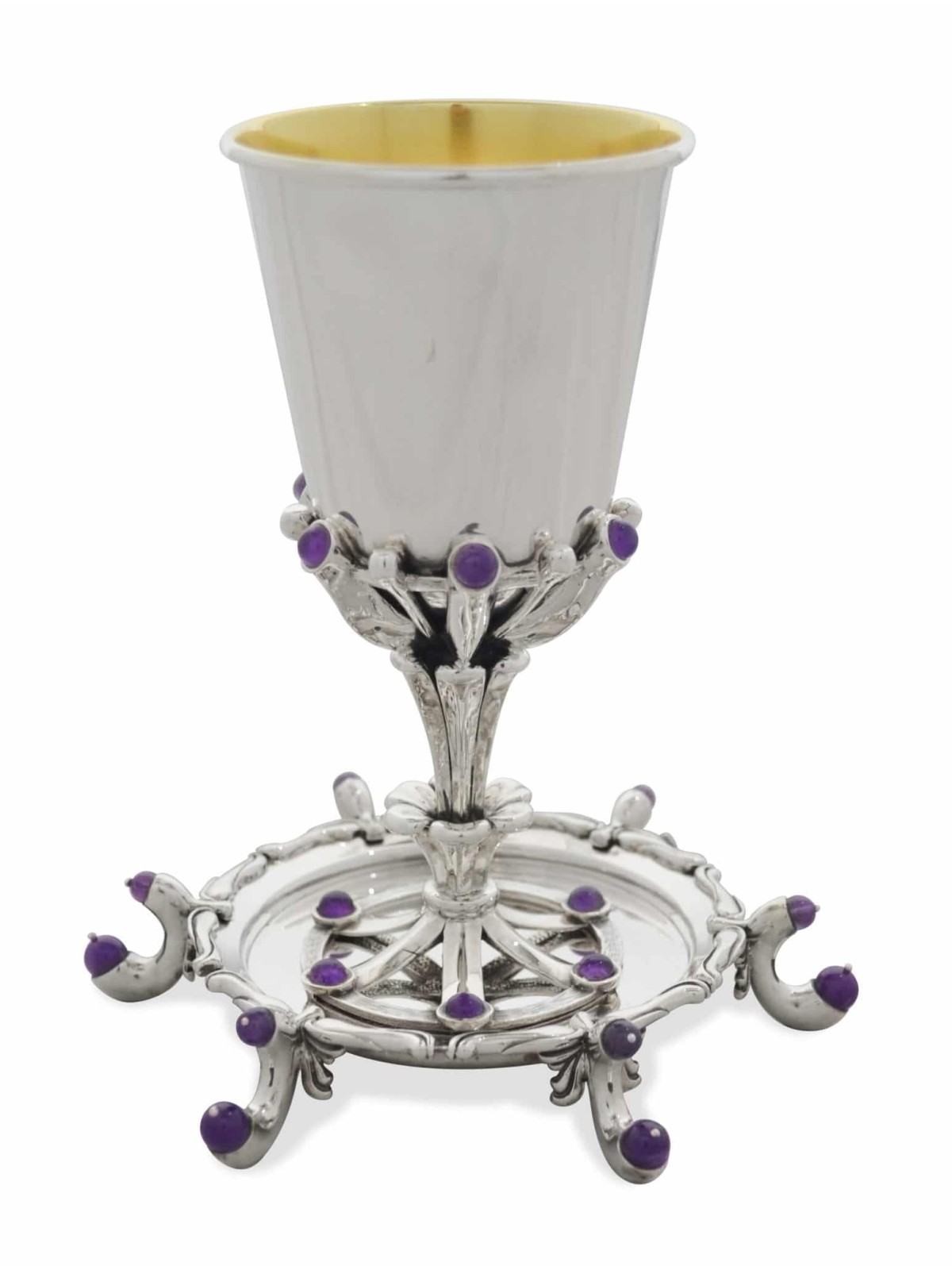 Superbe ensemble à vin en argent sterling Nature 925, cadeaux de Pâque, Israël