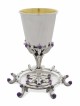 Superbe ensemble à vin en argent sterling Nature 925, cadeaux de Pâque, Israël