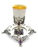 Ensemble de vin avec pierres d'améthyste naturelles, cadeaux de Pâque, Judaï israélien