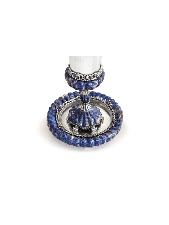 Kiddouch serti de pierres d'onyx bleu et d'améthyste, cadeaux de Pâque, Israël