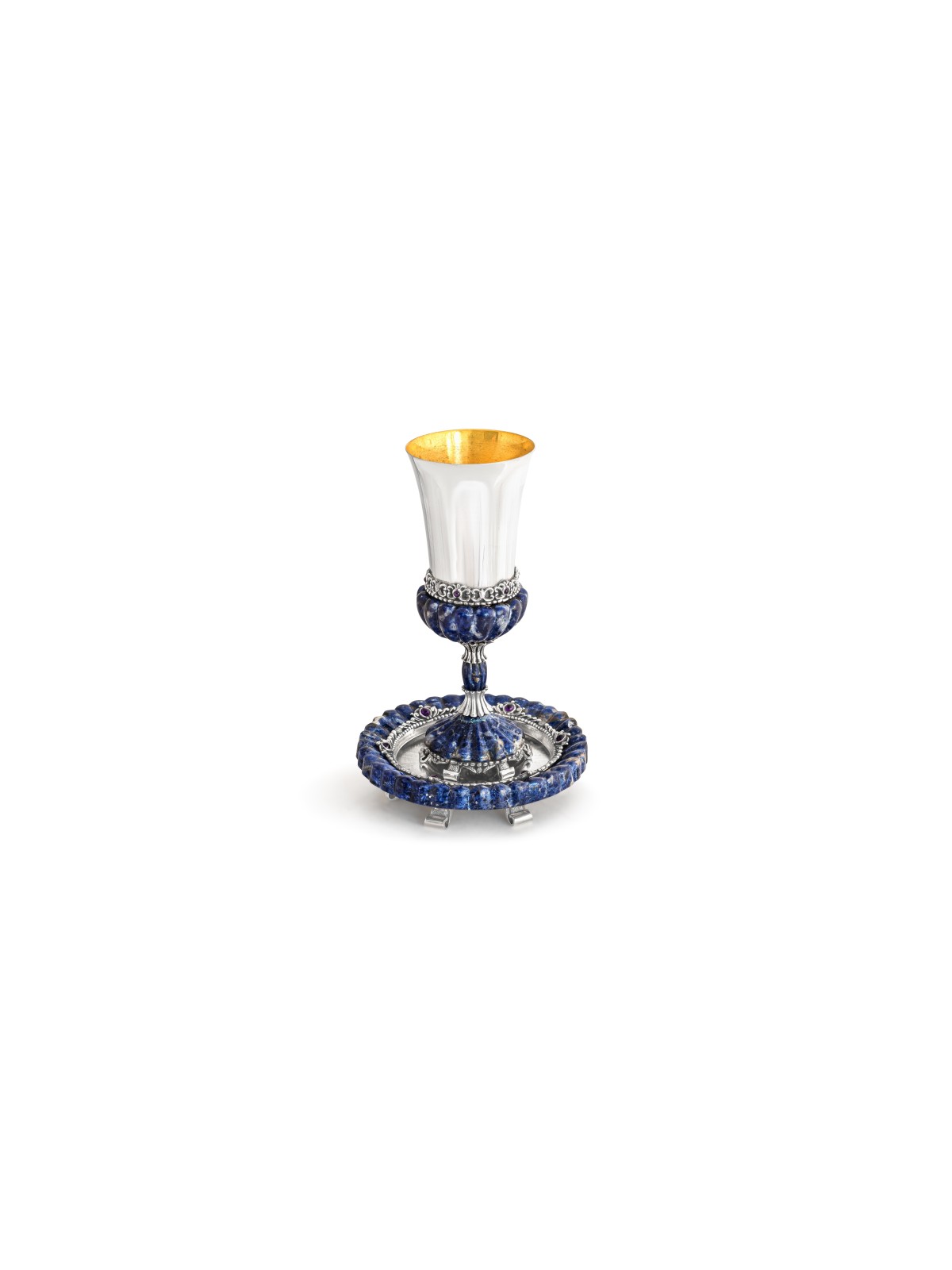 Kiddush Set with Blue Onyx & Amethyst Stones , Passover Gifts , Israel