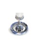 Ensemble de Kiddouch martelé avec onyx bleu naturel, cadeaux de Pâque, israélien