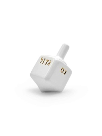 Giant Square Ceramic Dreidel with Gold Hebrew Scri , Dreidels , Israel