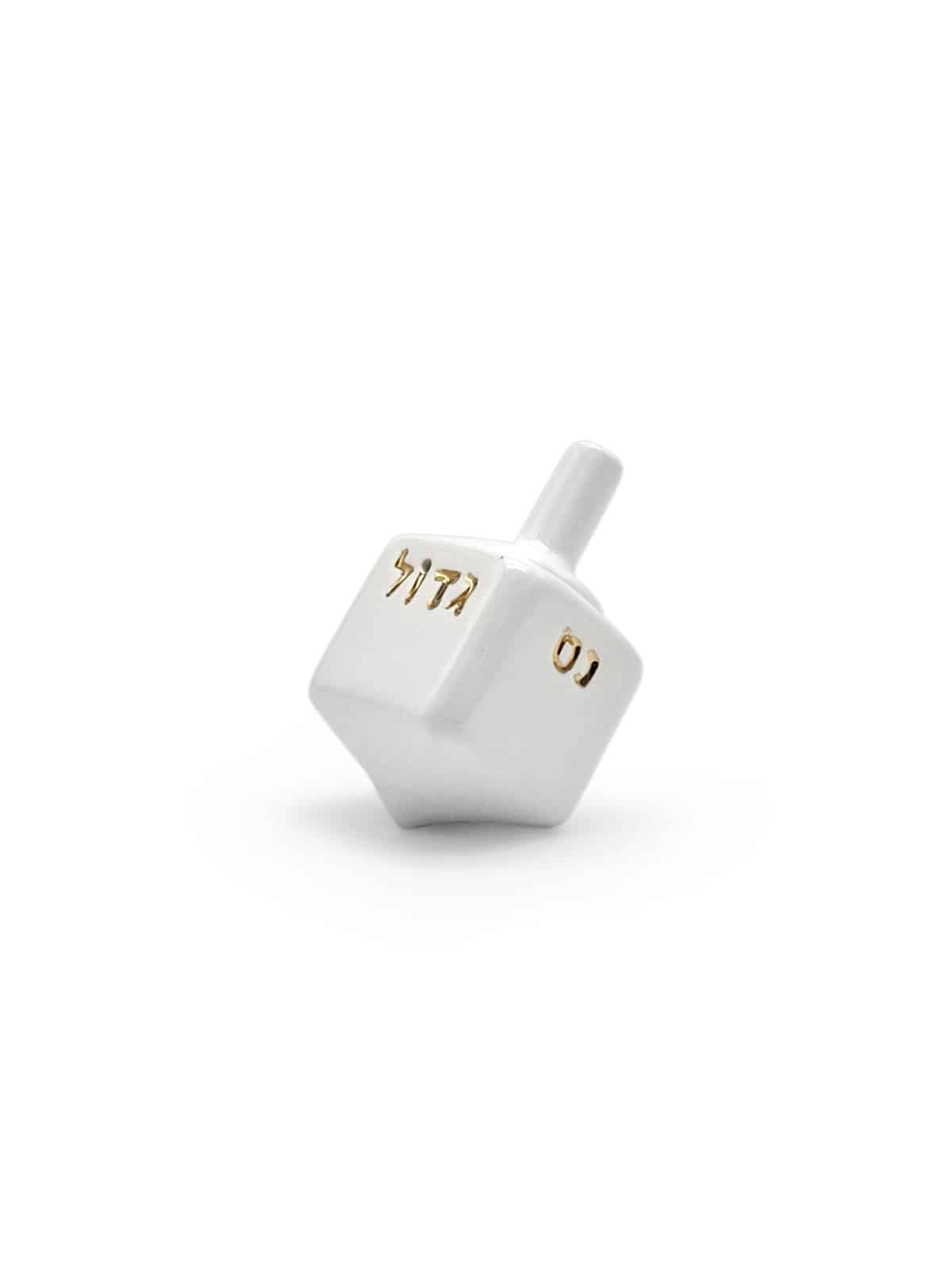 Dreidel en céramique carrée géante avec Scri hébreu doré, Dreidels, Israël