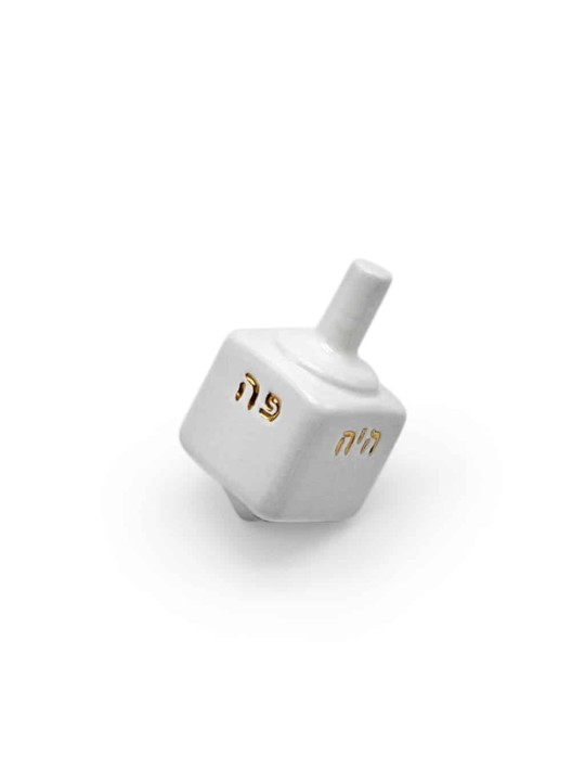 Giant Square Ceramic Dreidel with Gold Hebrew Scri , Dreidels , Israel