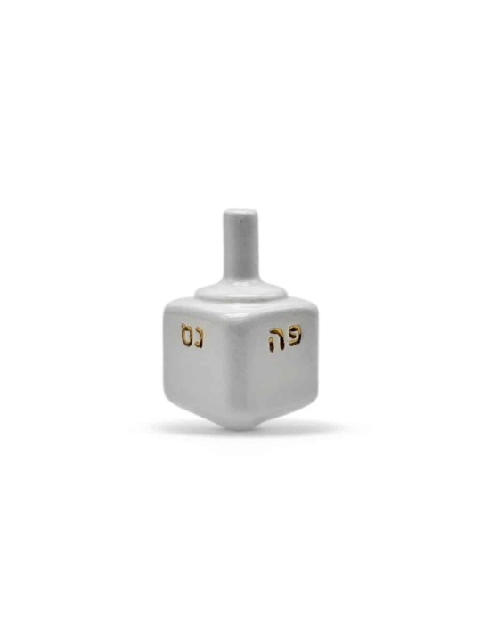 Dreidel en céramique carrée géante avec Scri hébreu doré, Dreidels, Israël