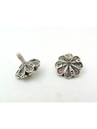Petite fleur en forme de argent sterling Hanukkah Dreide , Dreidels , Israël