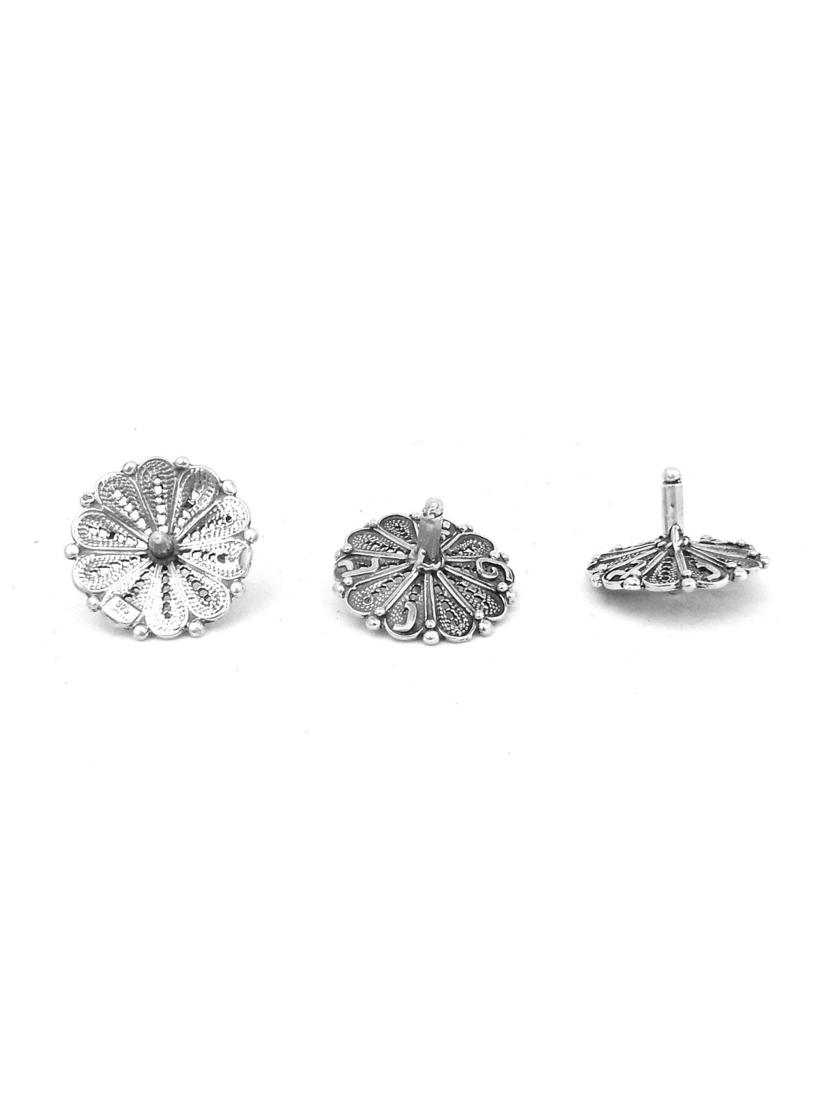 Brilliant Small Sterling Silver Floral Shape Hanuk , Dreidels , Israel