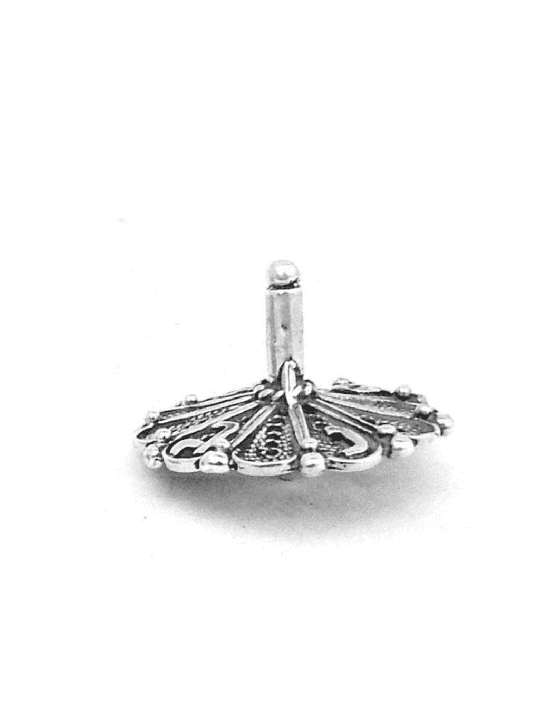 Brilliant Small Sterling Silver Floral Shape Hanuk , Dreidels , Israel