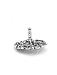 Brillant petit argent sterling forme florale Hanuk , Dreidels , Israël