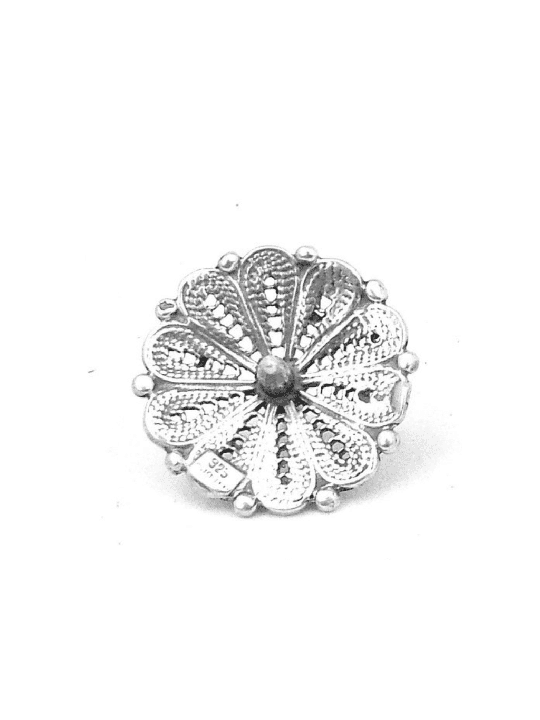Brilliant Small Sterling Silver Floral Shape Hanuk , Dreidels , Israel