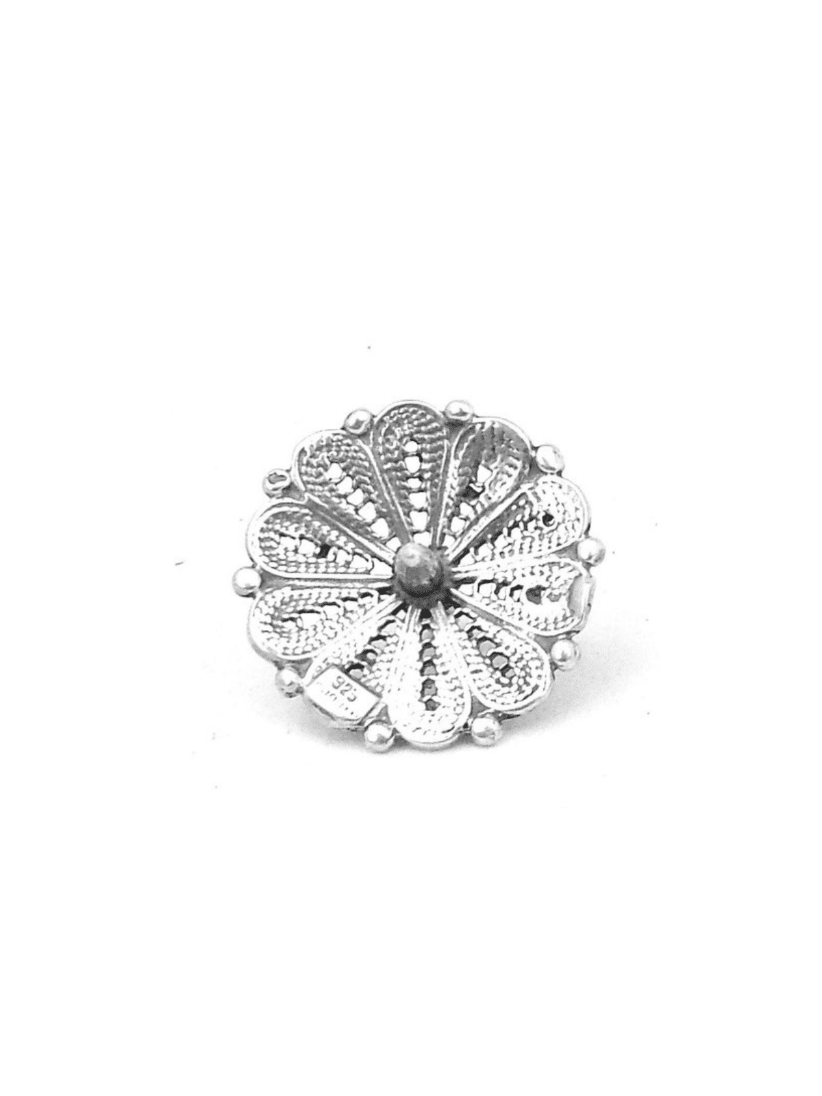 Brilliant Small Sterling Silver Floral Shape Hanuk , Dreidels , Israel