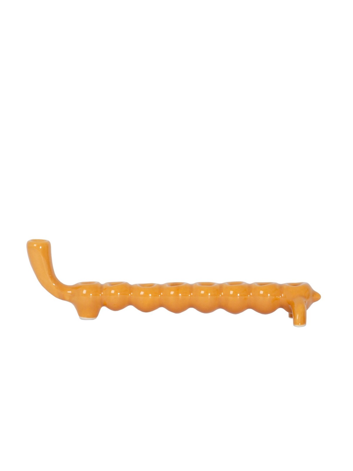 Hanukkah Caterpillar Menorah Orange conçu, Hanukkah Menorah moderne