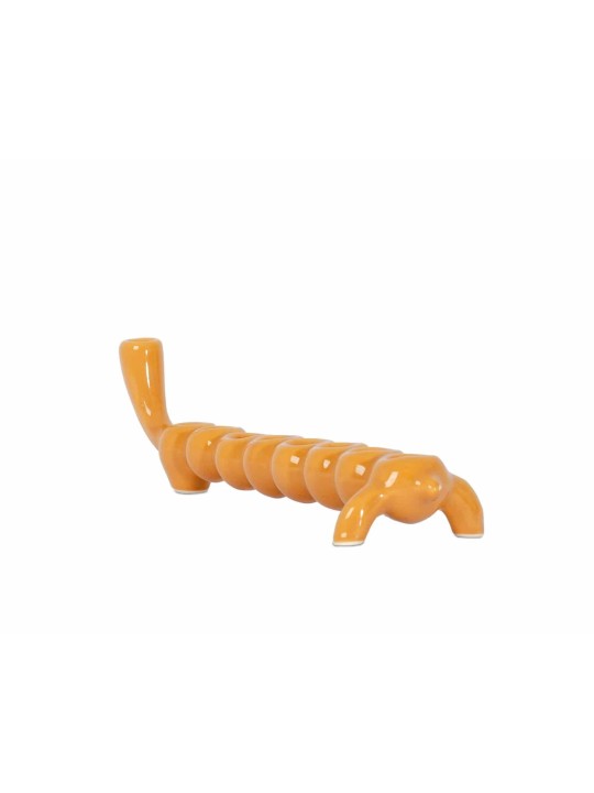 Hanukkah Caterpillar Menorah Orange conçu, Hanukkah Menorah moderne