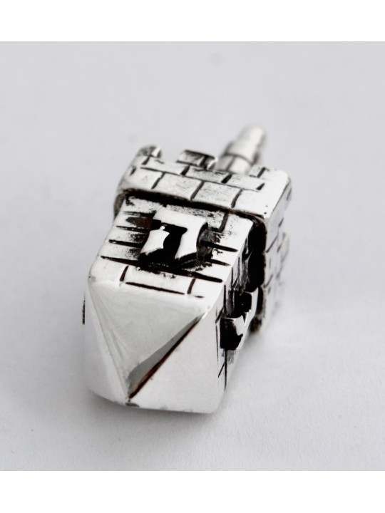 Dreidel en argent de la vieille ville de Jérusalem avec Br sculpté , Dreidels , Israël