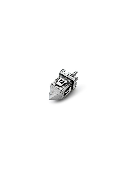 Dreidel en argent de la vieille ville de Jérusalem avec Br sculpté , Dreidels , Israël