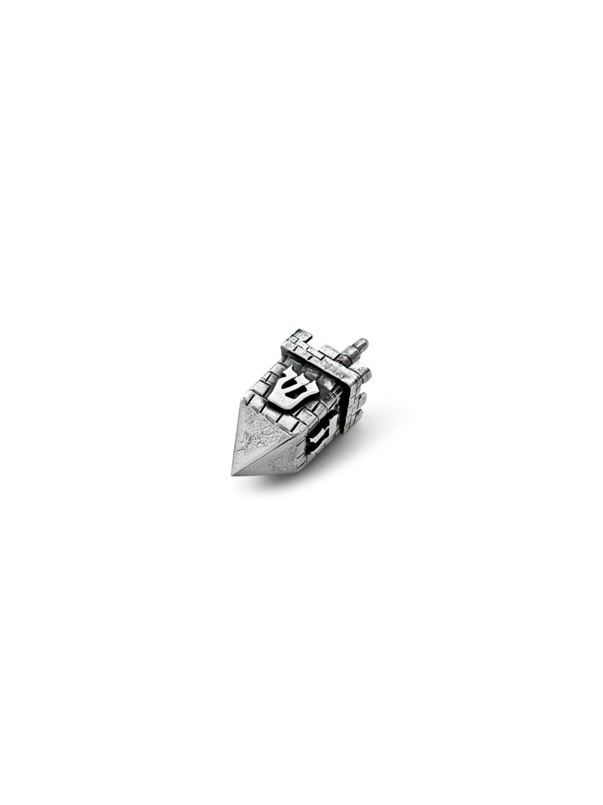 Dreidel en argent de la vieille ville de Jérusalem avec Br sculpté , Dreidels , Israël