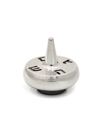 Shiny Hanukkah Aluminum Dreidel & Stand , Dreidels , Israeli Judaica