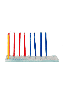 Menorah moderne en céramique colorée, menorahs modernes de Hanukkah, Ju israélien