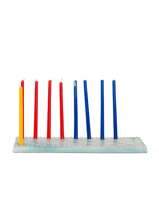 Menorah moderne en céramique colorée, menorahs modernes de Hanukkah, Ju israélien