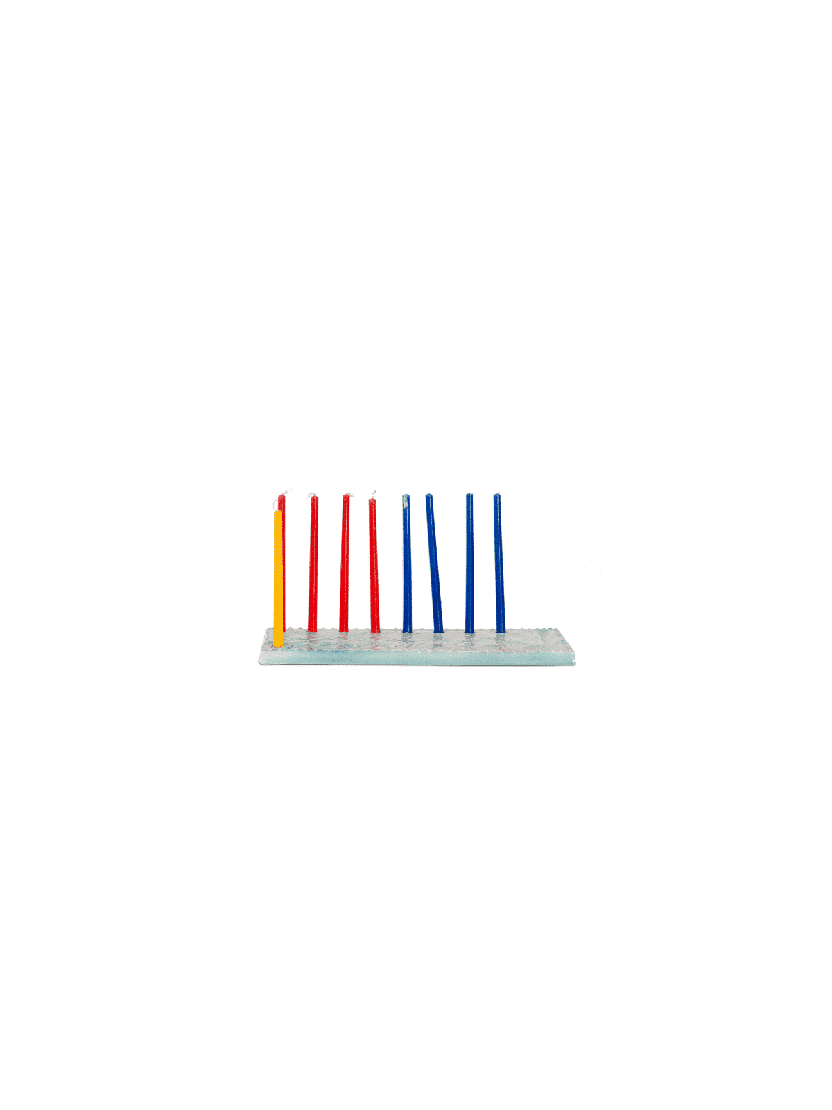 Menorah moderne en céramique colorée, menorahs modernes de Hanukkah, Ju israélien