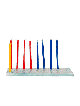 Menorah moderne en céramique colorée, menorahs modernes de Hanukkah, Ju israélien