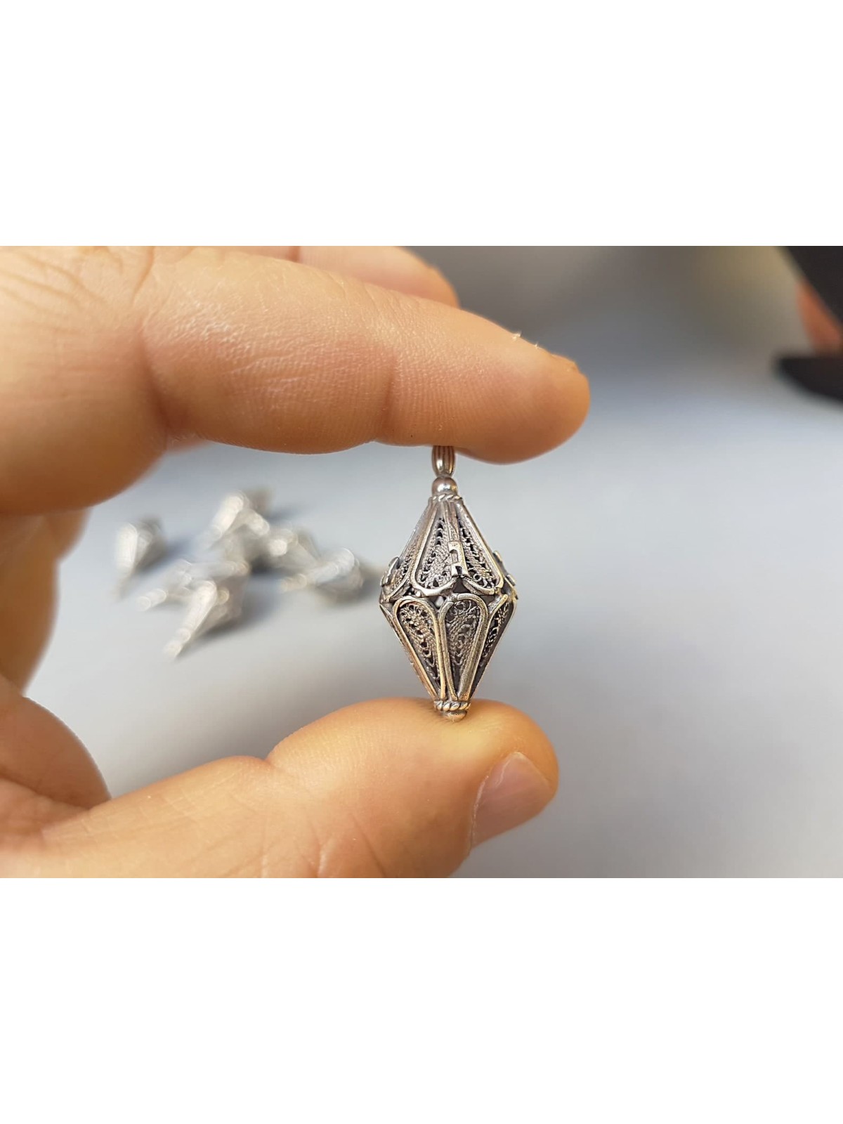 Tiny Cone Shaped Hanukkah Dreidel From Sterling Si , Dreidels , Israel