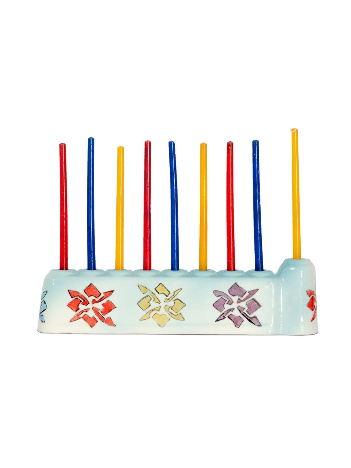 Train Ceramic Menorah , Tu B'Av Gifts , Israeli Judaica