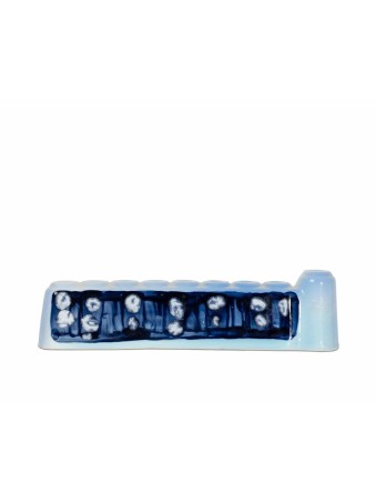 Blue Train Ceramic Menorah , Tu B'Av Gifts , Israeli Judaica