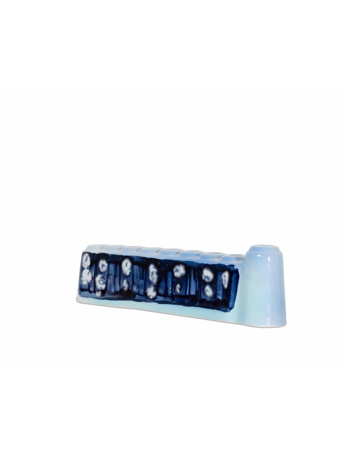 Blue Train Ceramic Menorah , Tu B'Av Gifts , Israeli Judaica