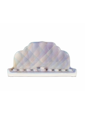 Chanukiah de style antique en violet, menorahs Hanukkah modernes, israéliennes