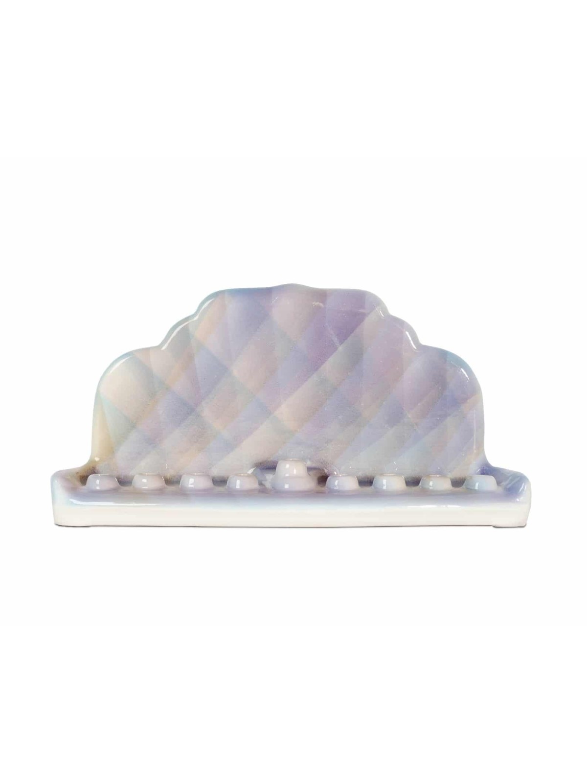 Antique-Style Chanukiah in Purple , Modern Hanukkah Menorahs , Israeli