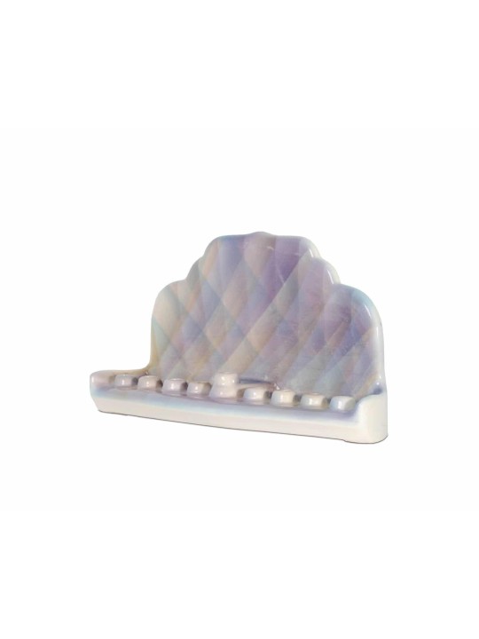 Antique-Style Chanukiah in Purple , Modern Hanukkah Menorahs , Israeli