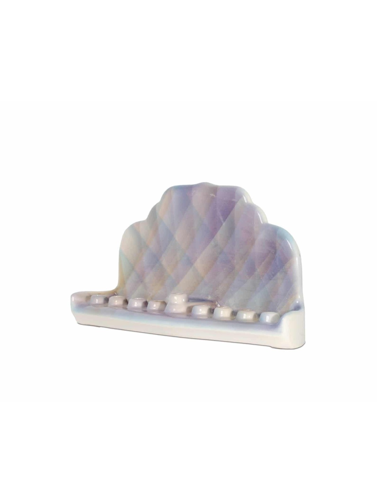 Antique-Style Chanukiah in Purple , Modern Hanukkah Menorahs , Israeli