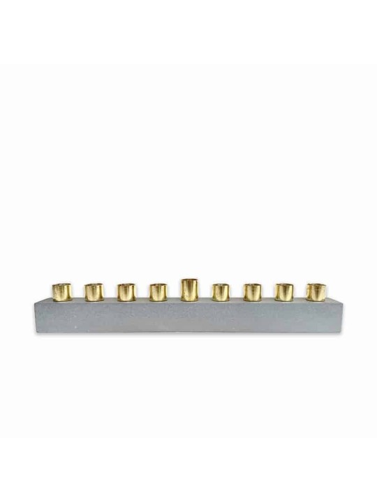 Urban Concrete Menorah With Brass , Modern Hanukkah Menorahs , Israeli